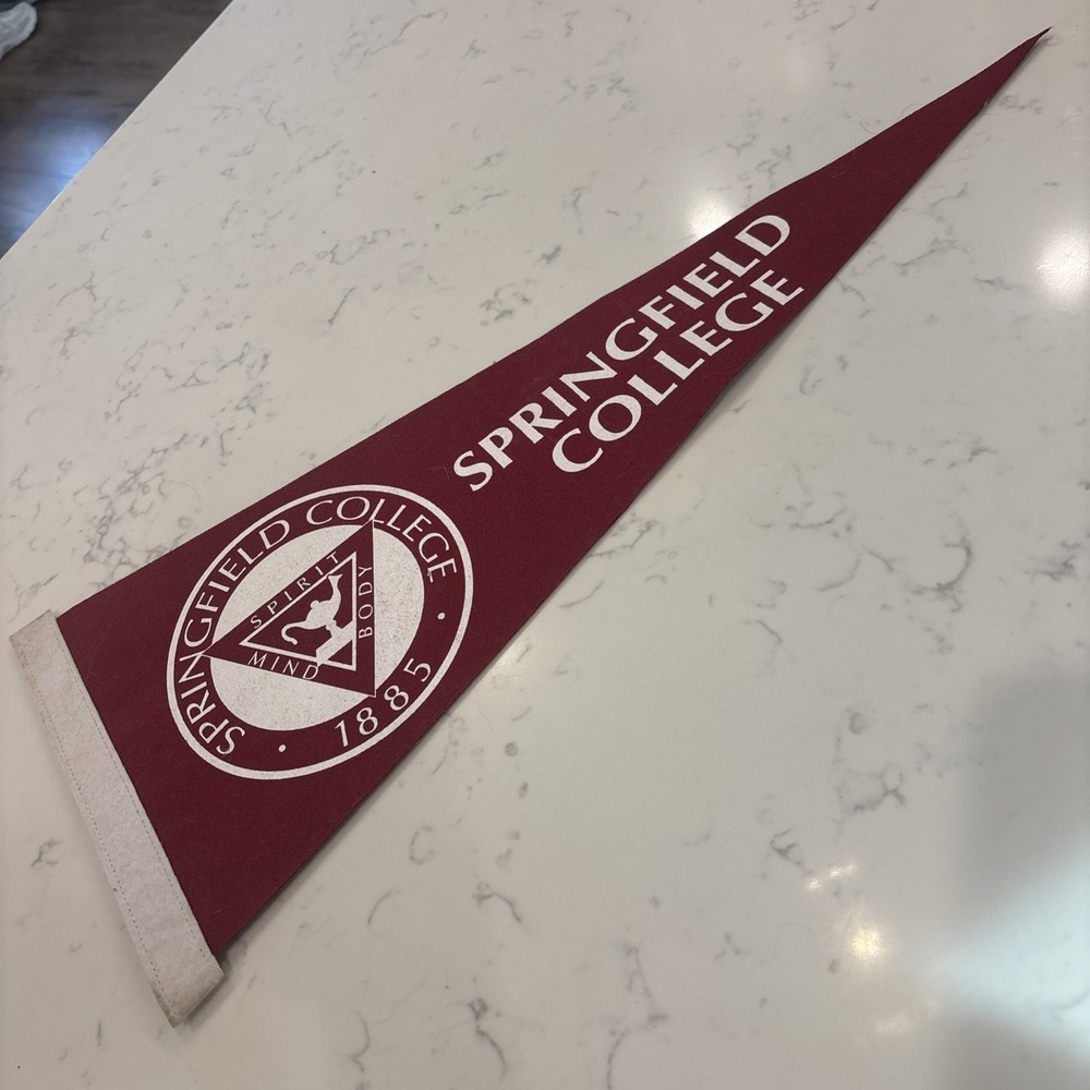 Vintage Springfield College Felt Pennant Banner 9x24 Spirit Mind Body‎ NCAA Dorm
